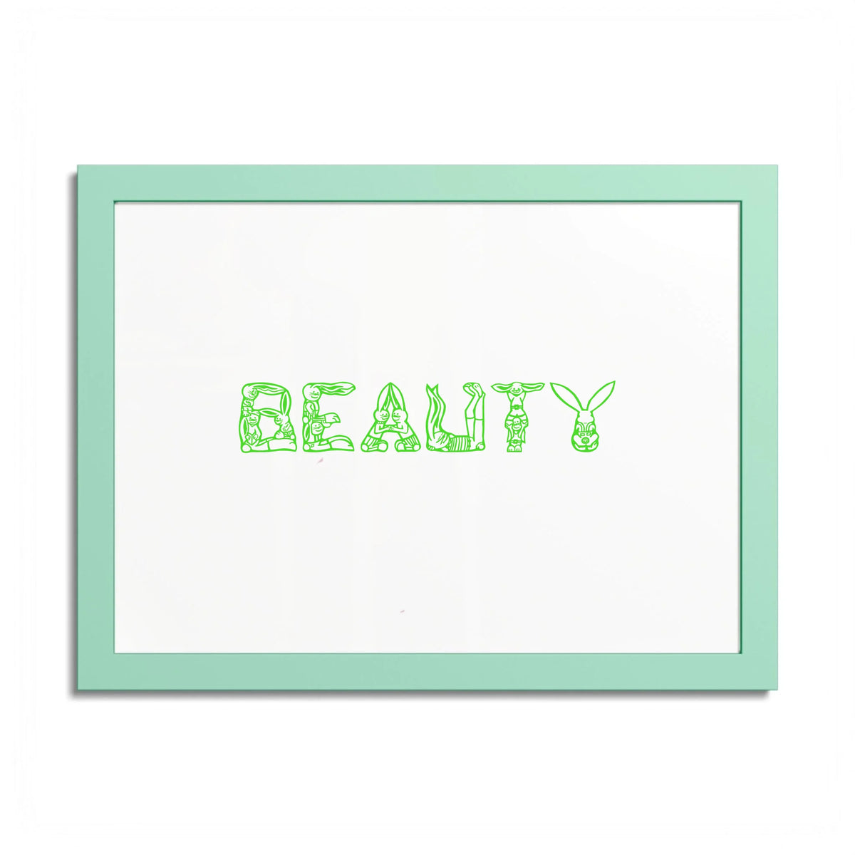 Front, 16_ x 12_ (Horizontal), Mint Green Frame