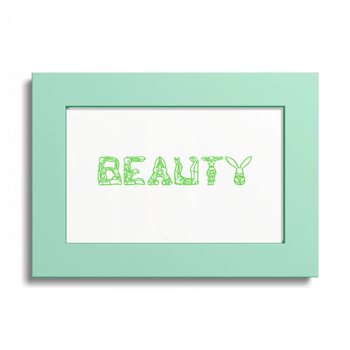Front, 7_ x 5_ (Horizontal), Mint Green Frame