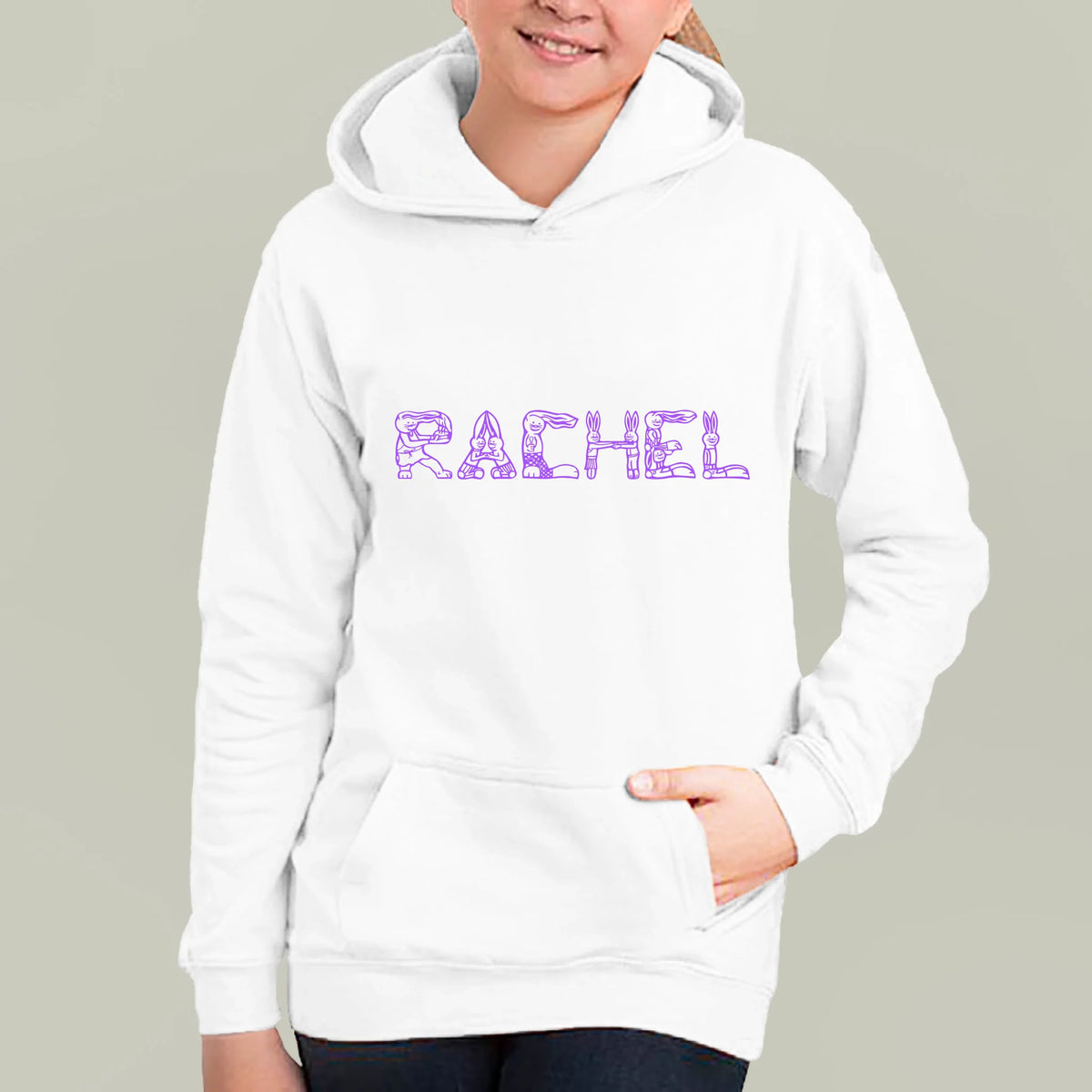 Funny Bunny Letters Custom Hoodie